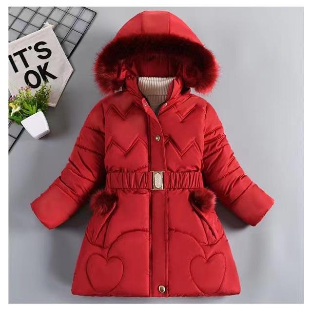 Höstvinter tjejjacka Håll värmen Huva Vindtät Ytterkläder Födelsedag Jul Flickor Kappa Barnkläder