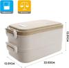 1600ml Large Capacity Lunch for High School and Commuters Two-Tier Box, Leak-Proof, Stylish, Lightweight, Microwave-Safe, Women, Men, Students,