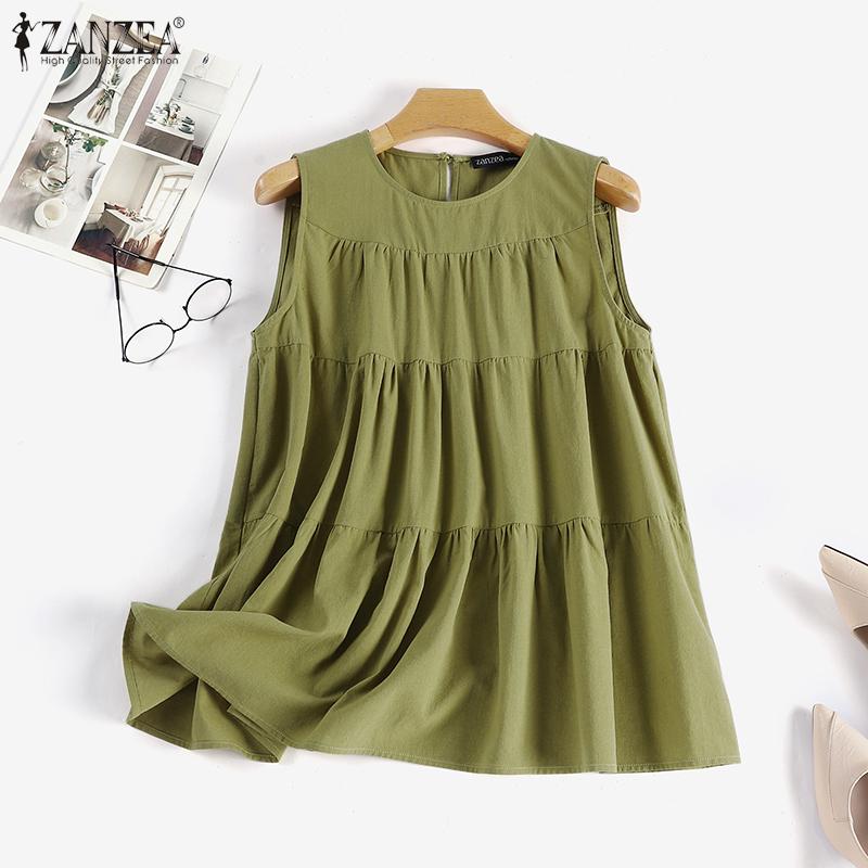 

ZANZEA Жаркие летние свободные хлопковые майки на бретелях