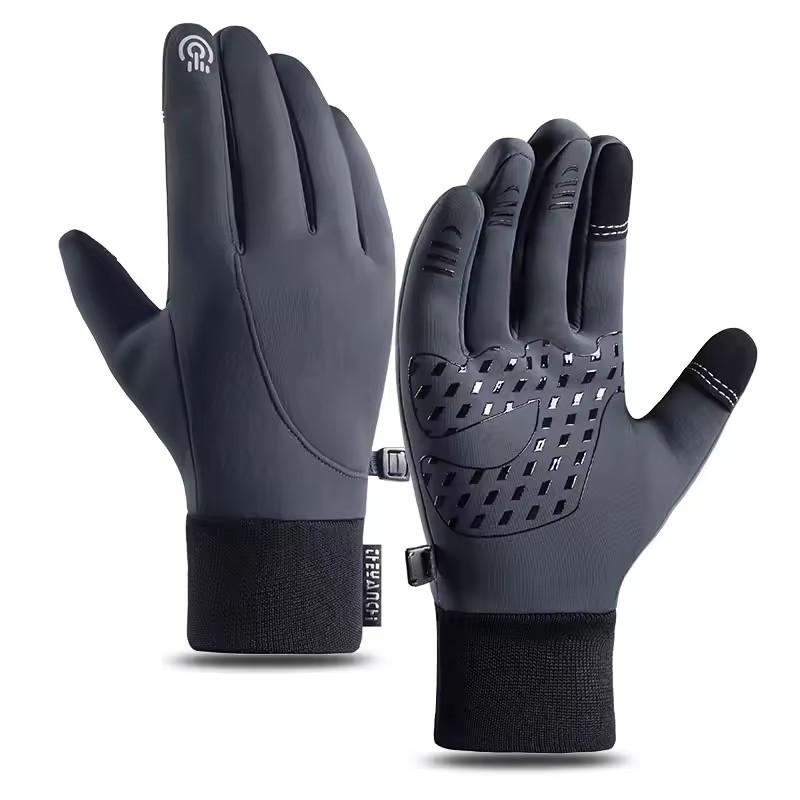 Motorcycle Riding Cold Resistant Gloves Men's Touch Screen Waterproof Warm Full Finger Gloves Skiing Climbing and Running Gloves