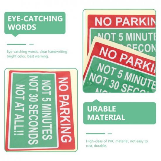 2 Pack Car Open Warning Stickers No Parking Safety Warnings