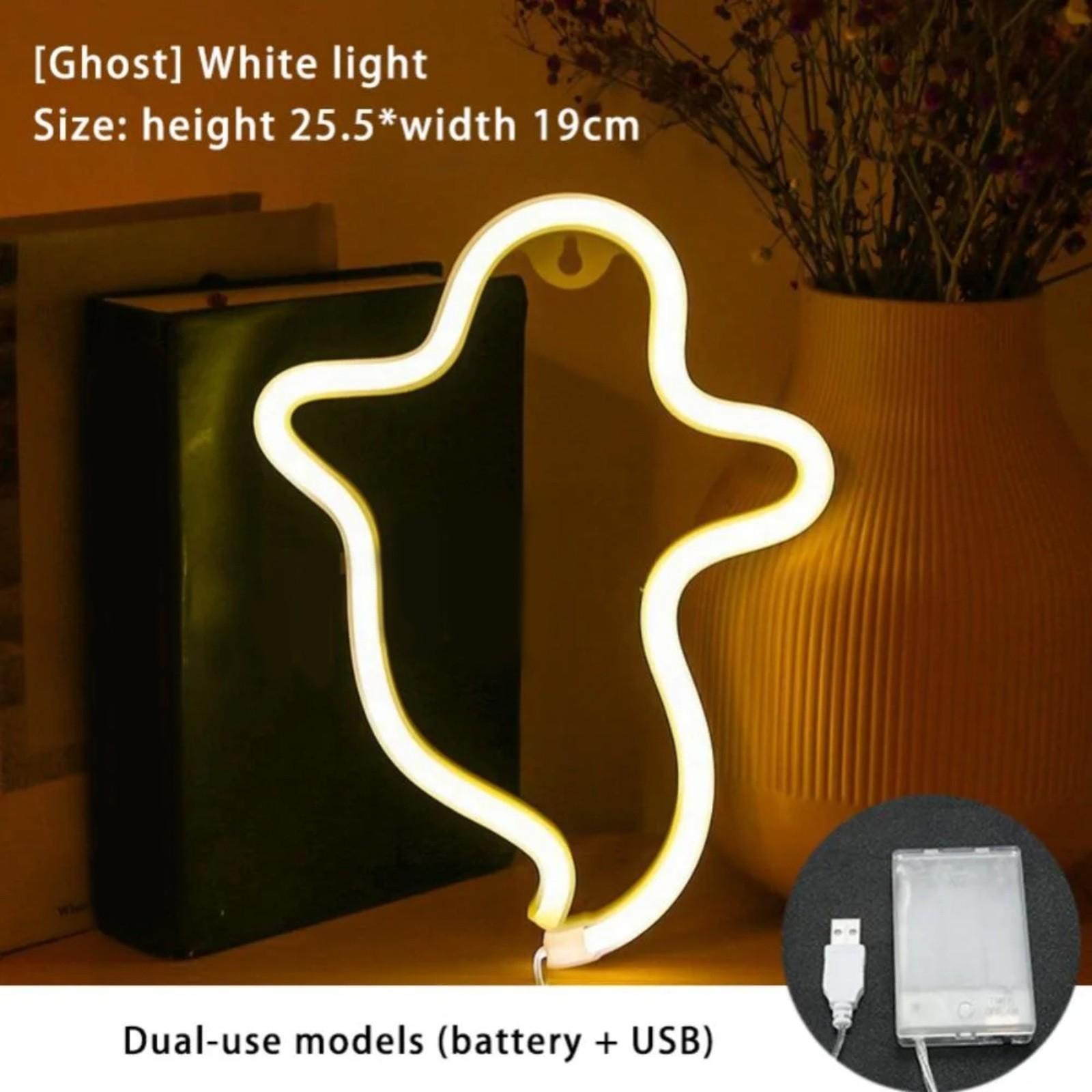 

Хэллоуин светодиодный неоновый световой знак для декора стены в форме лампы с питанием от Tery или USB для вечеринки на Хэллоуин, бара, декора комнаты One Size жёлтый