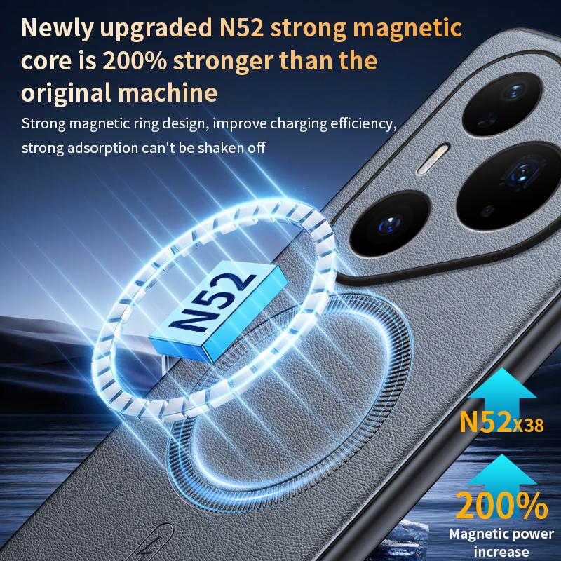 For Huawei Pura 80 Pro Case Magnetic Leather Shield Cover High Quality Anti-Fingerprint Non-Slip PC+TPU