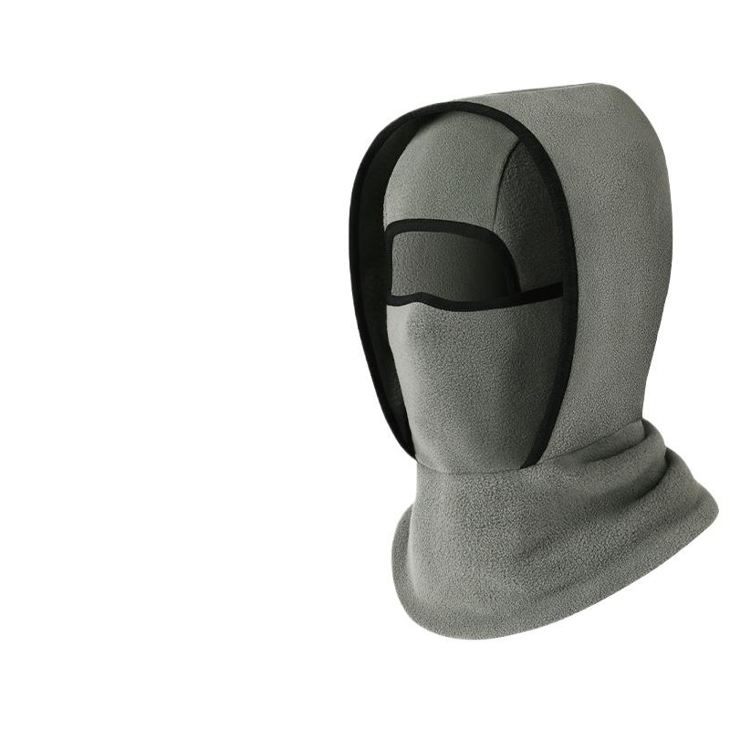 Fleece Thermal Ski Face Mask Double Layer Thickened Multifunctional One-Piece Head Cover for Outdoor Windproof Face Warmth