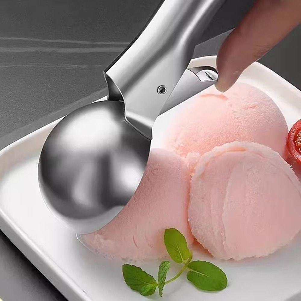1 Stück Rückstell-Eiscremelöffel Edelstahl Schneeballmacher Schöpfkelle Haushaltsküchenwerkzeuge