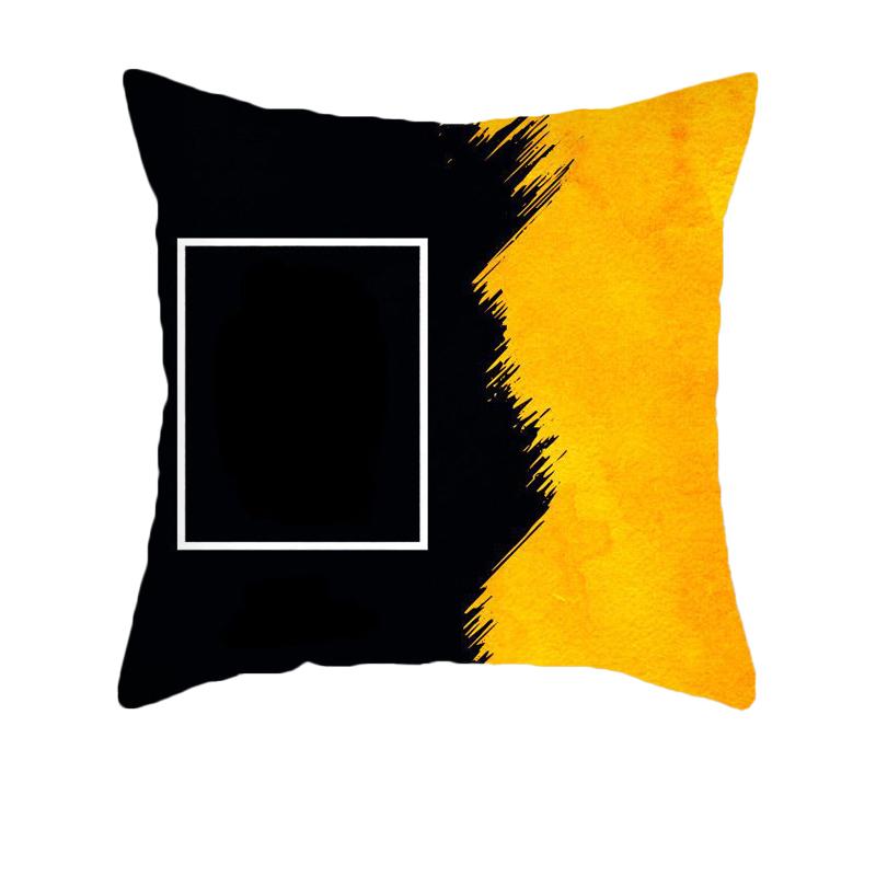 Home Decor Yellow Geometric Pattern Decorative Pillowcase    Sofa Cushion Cover