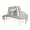 Reflective Raindrop Cowboy Hats Disco Bride Hat Panama Hat for Bachelorette Party Cowboy Hats for Club Stage Live Shows