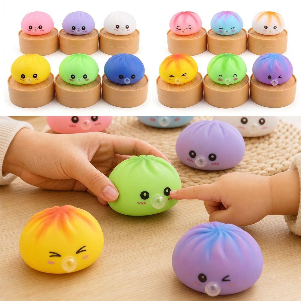 1pc Soft Decompression Squeeze Fidget Steamed Stuffed Bun Squishy Pinch Relaxation Tool