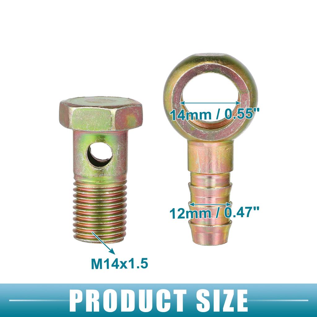 A ABSOPRO Banjo Bolt Banjo Hose Barb Bolt Fitting Brake Line Fitting Adapter Fitting