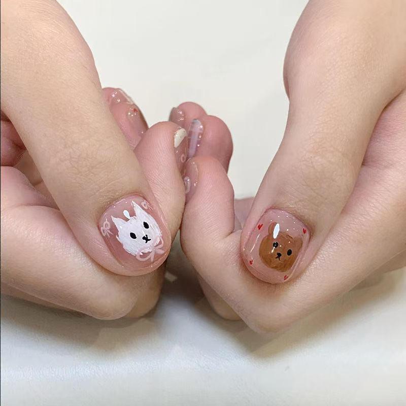 Handmade Wearable Cute Graffiti Nail Art - Short and Stylish for Students