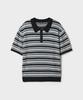 Seupao [Cool] Boucle Collar Neck Multi Stripe Short Sleeve Knit_Spkwg37M03