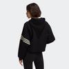 adidas Originals Trefoil Logo Print Stripe Hooded Sweatshirt Women Tops Black HT8847