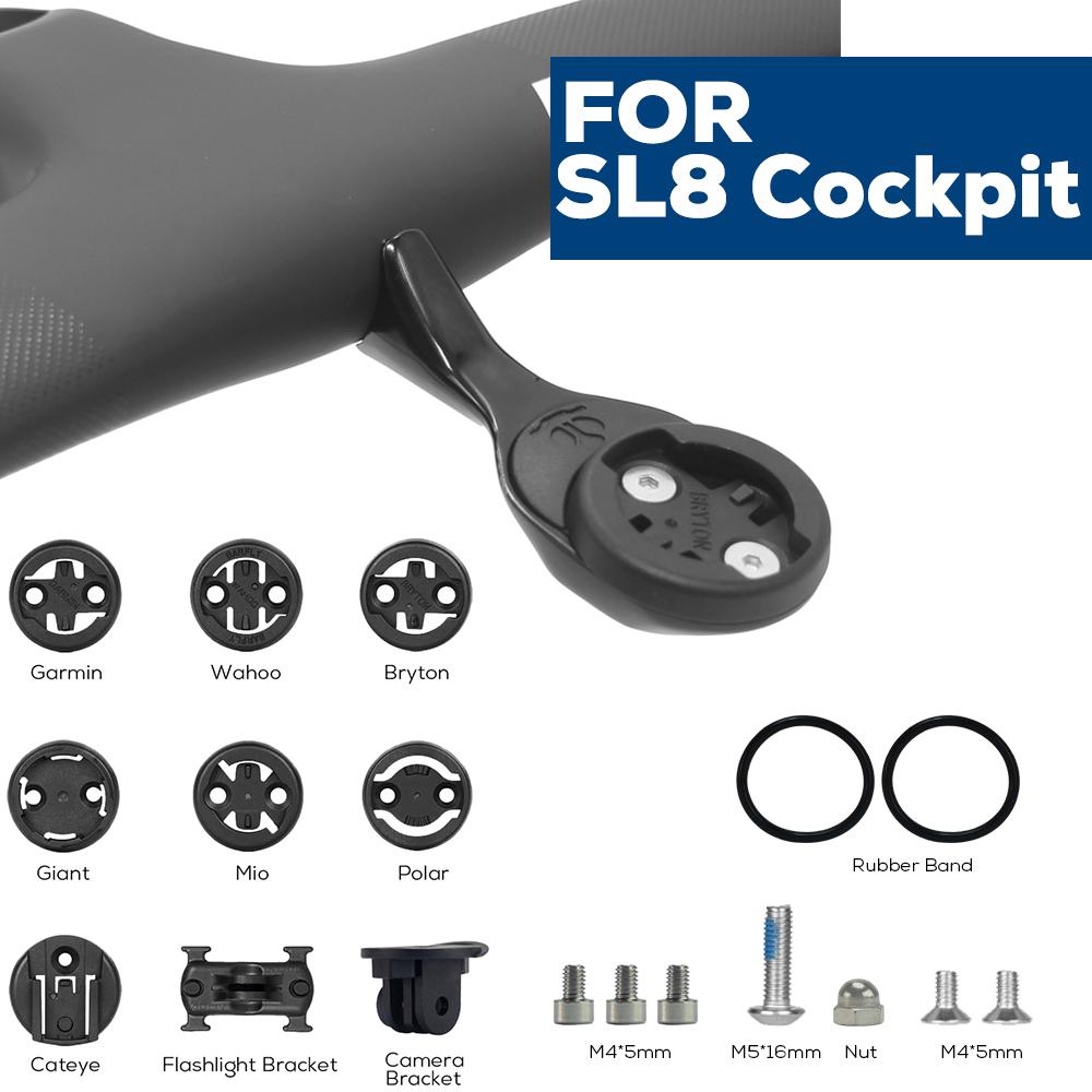 

No Logo For SL8/SL7 Computer Holder Stopwatch Mount GPS Bike Mount For Garmin Gopro Bryton Wahoo Aluminum alloy for SL8 handlebar