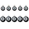 Acrylic Black 8-Ball Pendant Keychain for Bags & Clothing - Billiard Room Ornament & Gift