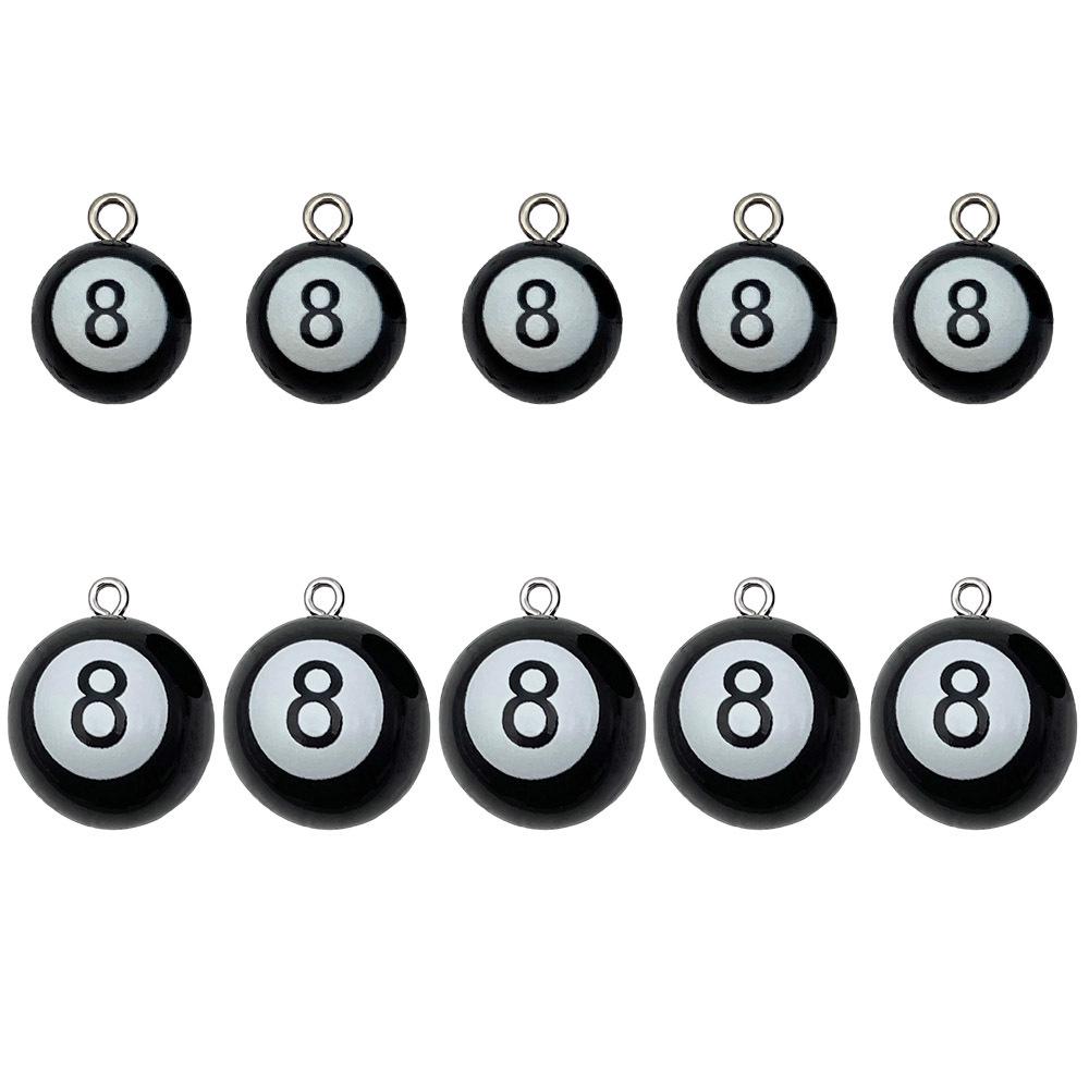 Acrylic Black 8-Ball Pendant Keychain for Bags & Clothing - Billiard Room Ornament & Gift
