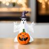 Halloweenská soška ducha a dýně, strašidelný klobouk čaroděje, sluneční brýle, pryskyřičná figurka ducha, socha, sváteční párty, domácí stolní dekorace, ozdoba