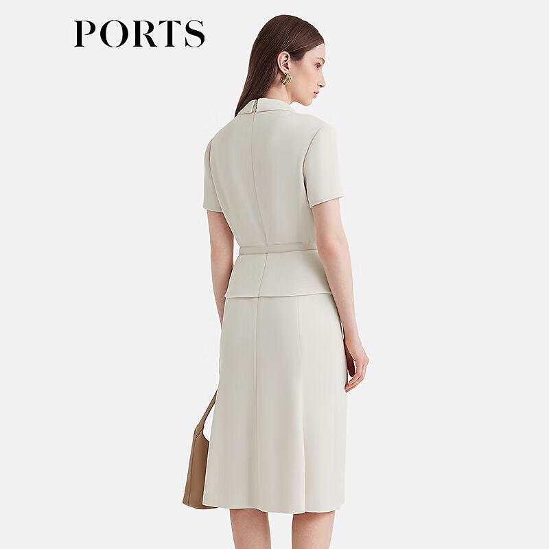 PORTS Women's 2025 S/S Elegant Lapel Mid-Length Dress