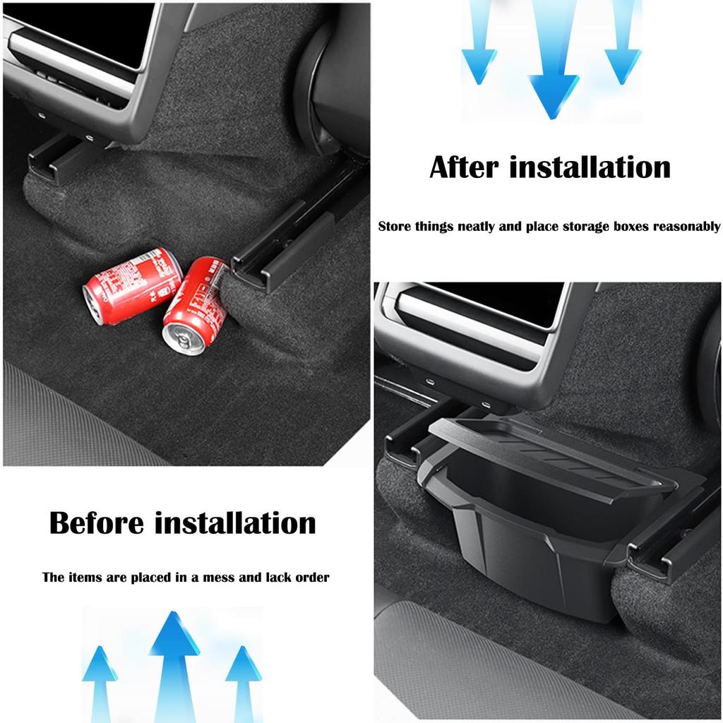 Rear Center Console Floor Storage Box For Tesla Model Y Juniper 2025 2026 Rear Center Console Organizer - 2Nd Row Seat Organizer Bin For Model Y