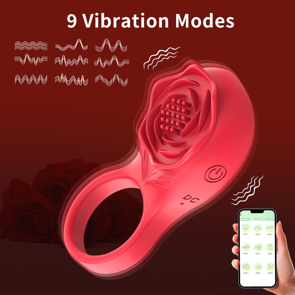 APP Remote Control Penis Ring Multi Frequency Vibrating Male Delay Device