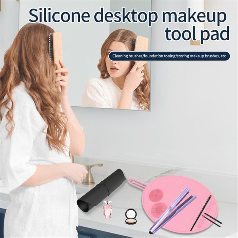Multifunkční silikonový čistič štětců Silikonový čistič kosmetických štětců Snadno použitelná podložka na štětce na make-up
