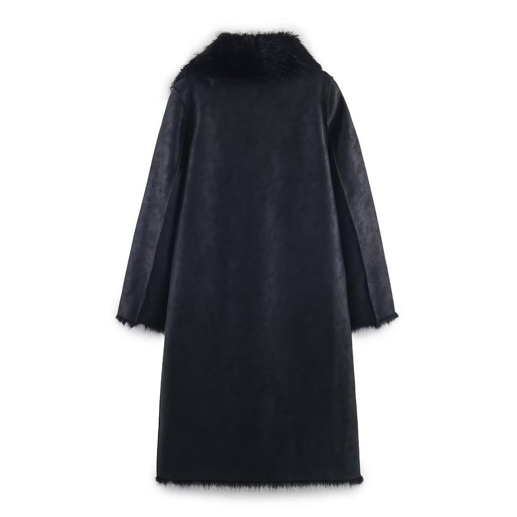 European & American Women's Fashion Reversible Faux Fur Coat - Casual Style