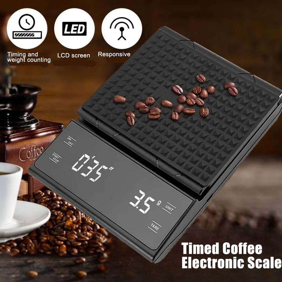 Coffee Scale with Timer Kitchen Tools Digital Multifunction Weighing Scale Pour Over Drip Espresso Scale LCD Display 3 Kg/0.1g