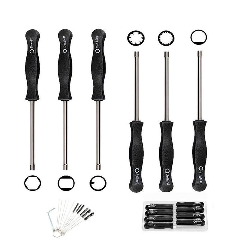 6/8/10 st Bil Motorcykel Universell Justeringsskruvmejsel för Förgasare Verktygssats Med Rengöringsnålar och Borstar för Förgasare