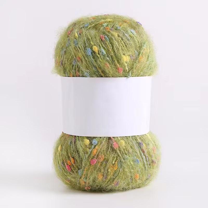 50g Dou Dou Xian Scarf Xian Mao Xian Cai Dian Ma Hai Mao Handwoven DIY Rainbow Table Tennis Mixed Thread Couple Knitted Thread