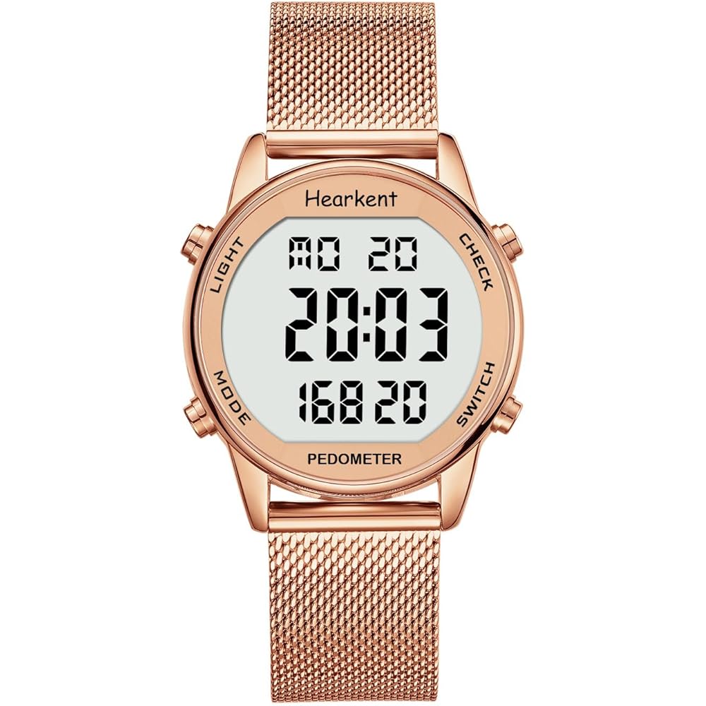 

Hearkent Women s Pedometer Watch Waterproof Backlight Large Digital Display Adjustable Strap