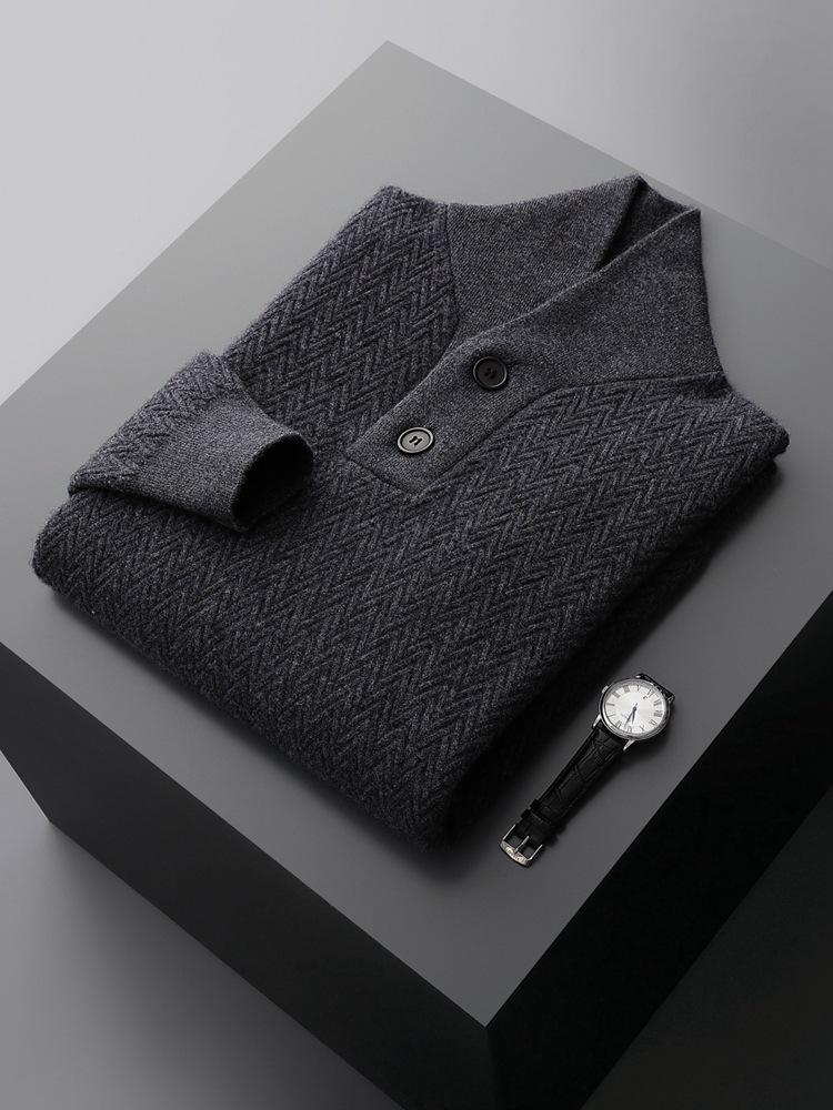 Men's Loose Fit Thickened Cashmere Sweater - Autumn/Winter Warm Business Casual Knitwear