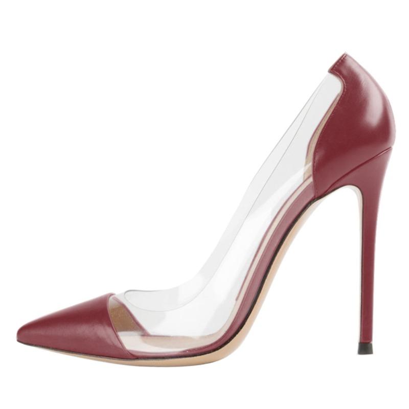 Hot-selling Pointed Splicing Transparent Cm High-heeled Women's Versatile Single Shoes