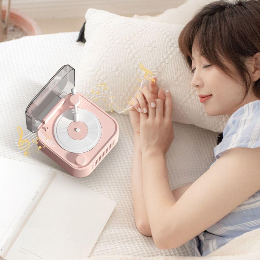 Stereo Sound Vintage Vinyl Record Speaker Bluetooth 5.0 Desktop Alarm Clock Speaker  Home Decor