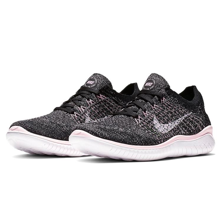 New Nike Free Rn Flyknit 2018 Black Pink Foam Women's 942839-007