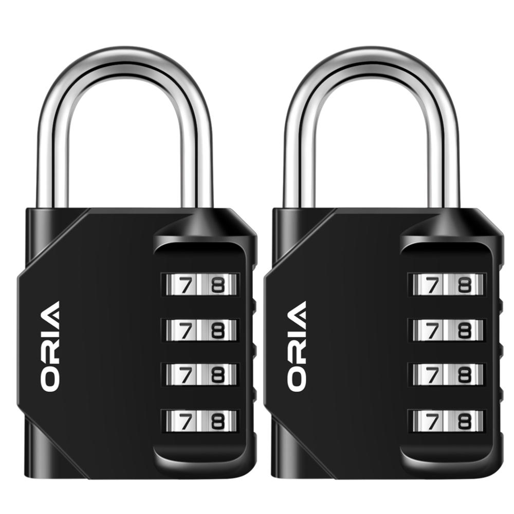 ORIA Combination Padlock 2PCS Password Locks 4 Digit Waterproof Outdoor Lock For Door Suitcase Bag Package Cabinet Locker Window
