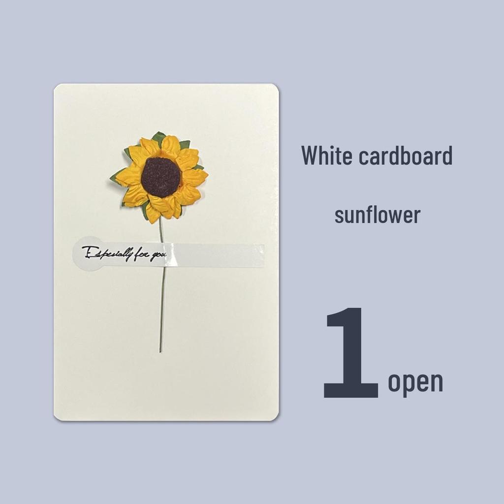 Retro Kraft Paper Greeting Card with Dried Flowers – DIY for Birthdays, Qixi, Teachers, Christmas & More