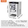 VEVOR Commercial Ice Cream Machine, 12 L/H Yield, 1295W Single Flavor Countertop Hard Serve Ice Cream Maker, 4.5L Stainless Steel Cylinder
