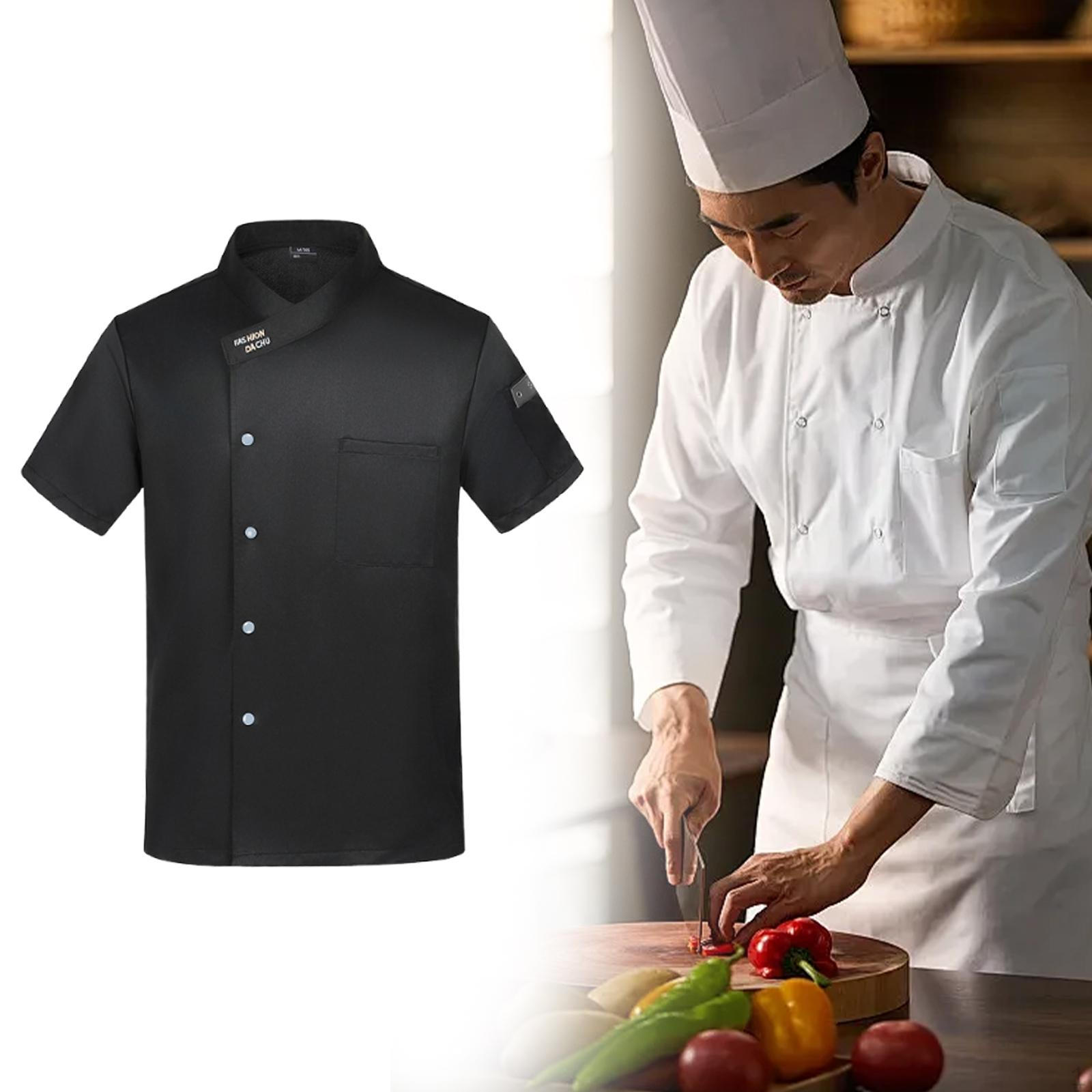 

Куртка шеф-повара Воздушная одежда для кулинарной школы и кейтеринга Black XXL