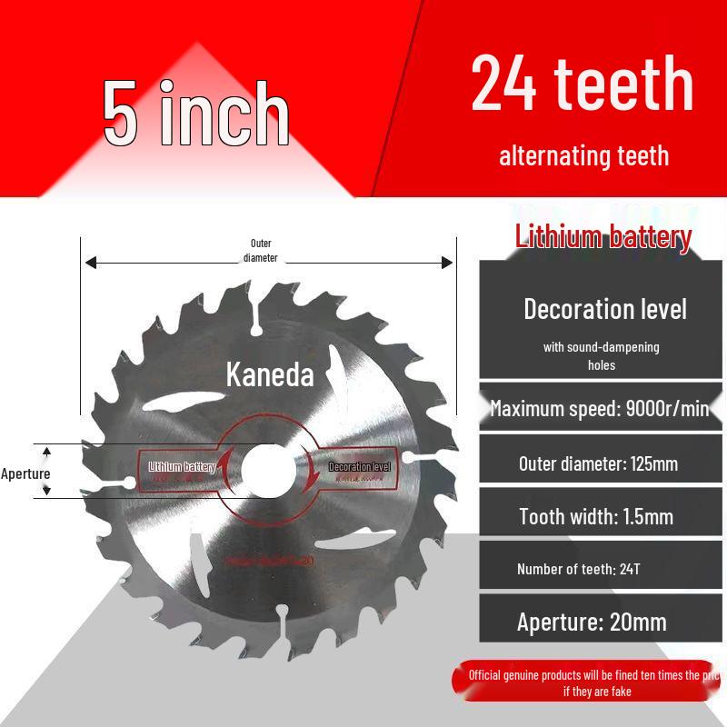 

Kinpai One-Handed Lithium Battery Circular Saw Blade for Woodworking and Decoration - Inch Size.