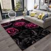 Romantic Rose Flower Carpet Home Living Room Area Rug Bedroom Doormat Non-slip Foldable Washable Floor Mat For Entryway Hallway
