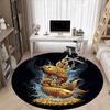 1pc Golden Fishes Splash Office Round Area Rug, Under Office Chairs Bedroom Living Room Home Decor, Room Deco, Available In Various Sizes