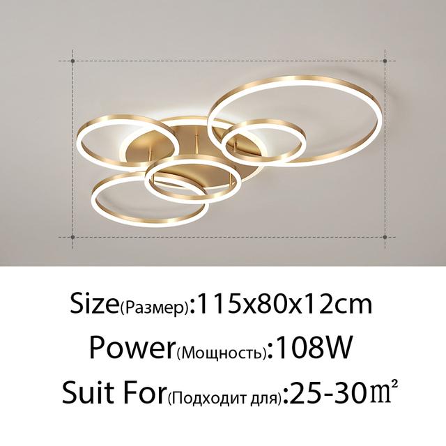 Modern LED Ceiling Chandelier Lighting for Living Bedroom Ring Pendant Lamp Postmodern Simple Lustre Foyer Chandeliers
