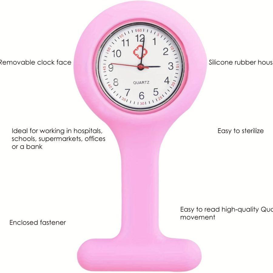1pc Nurse Watch Brooch, Silicone With Pin/Clip, Health Care Nurse Doctor Paramedic Medical Brooch Fob Watch