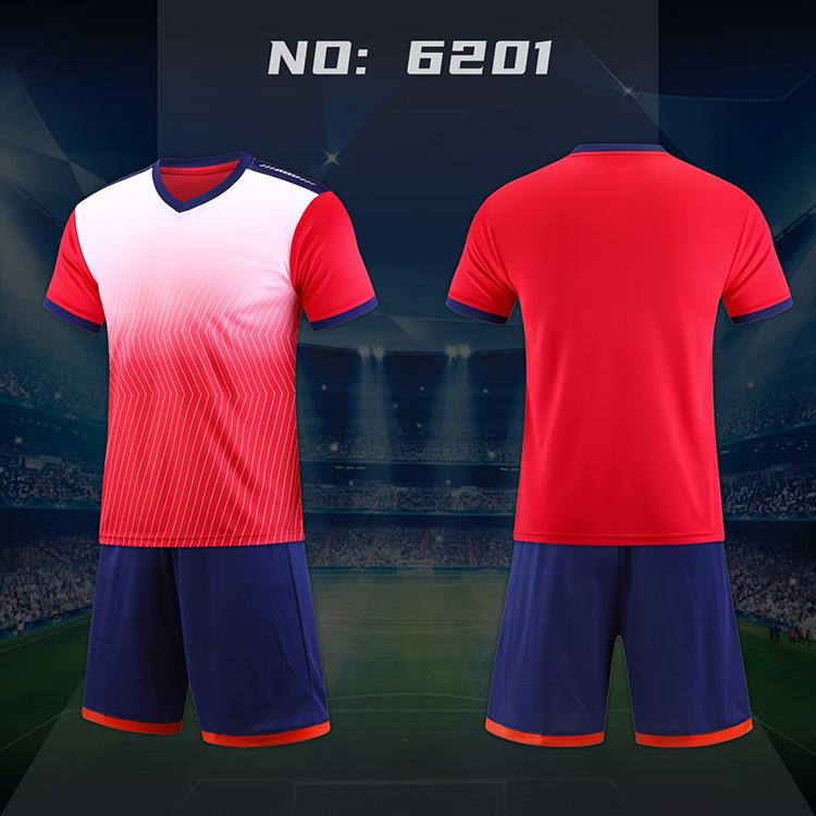 

New Football Jersey Set Men S Adult Training Jersey Children S Sports Short-Sleeved Competition Middle School Students Printing Competition Jersey 20 yards красный