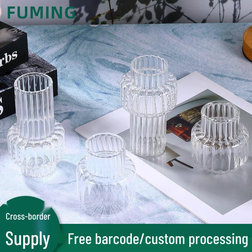 Transparent Glass Vase: Home Desktop Flower Arrangement Decor