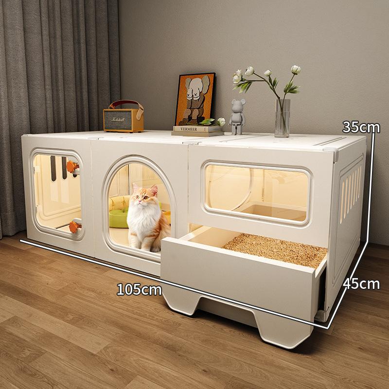 Cat cage cat villa with toilet