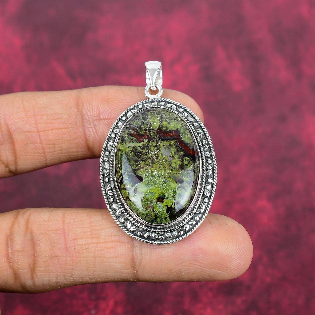 Dragon Blood Pendant, Gemstone Jewelry 925 Solid Sterling Silver Pendant, Gift For Women Handmade Pendant