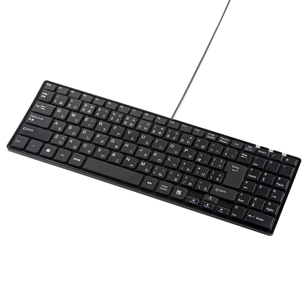 Sanwa Supply USB Slim Keyboard with Pantograph and Numeric Keypad, Black, SKB-SL17BKN