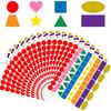 2100 PCS Assorted Shaped Color Coding Stickers for Kids, 7 Colors 7 Shapes Color Coding Labels Stickers Dots for Crafts Kids Students School