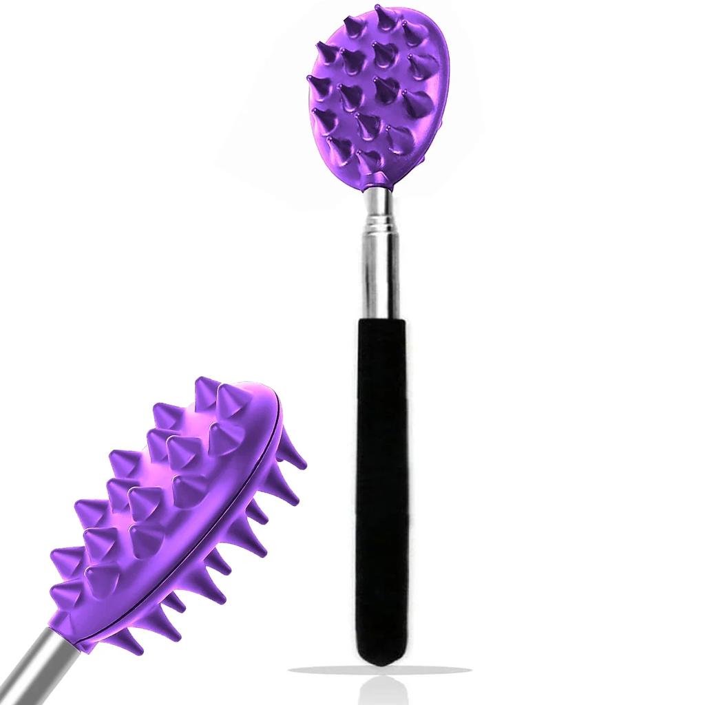 Extendable Cactus Back Scratcher with 1/4-inch & 1/2-inch Spikes, Retractable One-Hand Itch Stick for Men & Women, Durable PVC