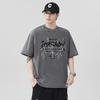 230g Heavy Wash Water Fried Snowflake Relaxed Fit Cotton T-shirt Short Sleeve Thin Printed Short T-shirt